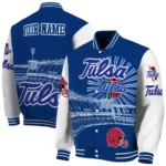 personalized tulsa golden hurricane ferris arena blue white varsity jacket best selling.webp