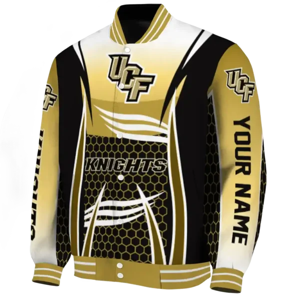 personalized ucf knights mesh effect gold black varsity jacket best selling.webp