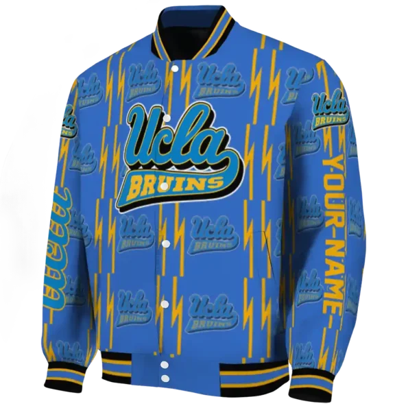 personalized ucla bruins bolt stripe blue varsity jacket best selling.webp
