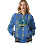 personalized ucla bruins bolt stripe blue varsity jacket best selling.webp