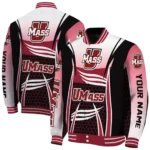 personalized umass minutemen mesh effect red black varsity jacket best selling.webp