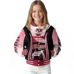 personalized umass minutemen mesh effect red black varsity jacket best selling.webp