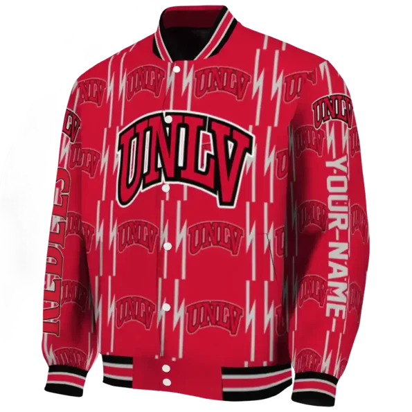 personalized unlv rebels bolt stripe red varsity jacket best selling.webp
