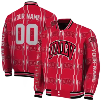 personalized unlv rebels bolt stripe red varsity jacket fashion forward.webp