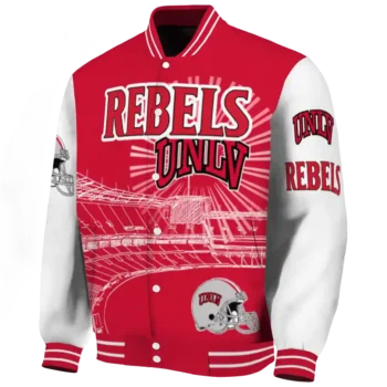 personalized unlv rebels ferris arena red white varsity jacket best selling.webp