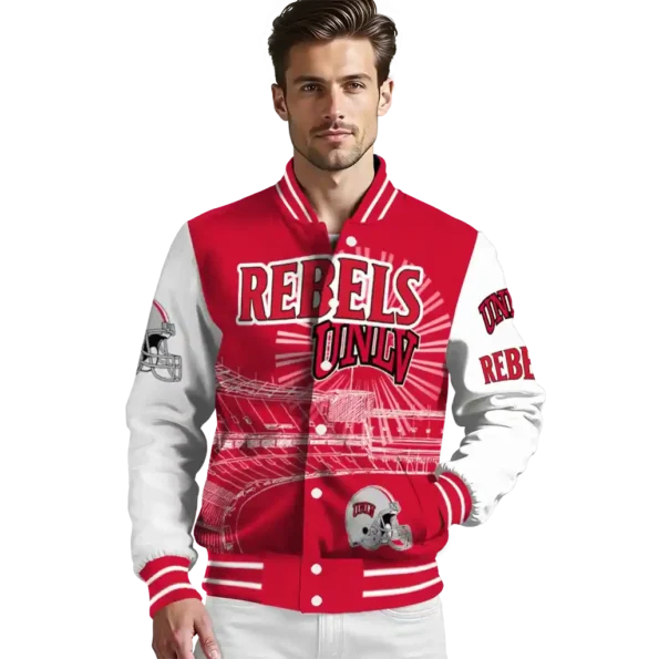 personalized unlv rebels ferris arena red white varsity jacket high quality.webp
