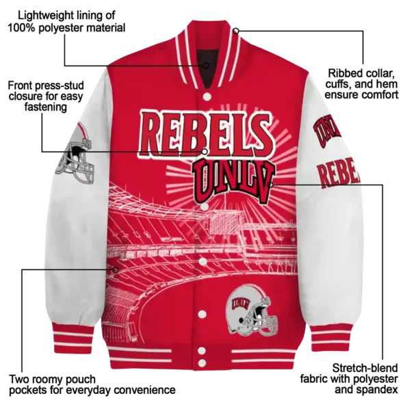 personalized unlv rebels ferris arena red white varsity jacket new arrival.webp