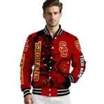 personalized usc trojans hexagon cluster red black varsity jacket best selling.webp