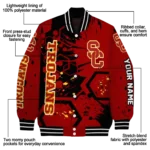 personalized usc trojans hexagon cluster red black varsity jacket best selling.webp