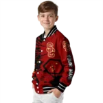 personalized usc trojans hexagon cluster red black varsity jacket best selling.webp