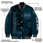 personalized utah state aggies hexagon cluster navy black varsity jacket best selling.webp