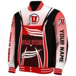personalized utah utes mesh effect red black varsity jacket best selling.webp