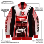 personalized utah utes mesh effect red black varsity jacket best selling.webp