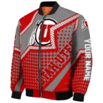 personalized utah utes star burst red bomber jacket best selling