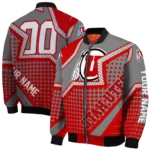 personalized utah utes star burst red bomber jacket best selling