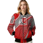 personalized utah utes star burst red bomber jacket best selling