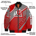 personalized utah utes star burst red bomber jacket best selling