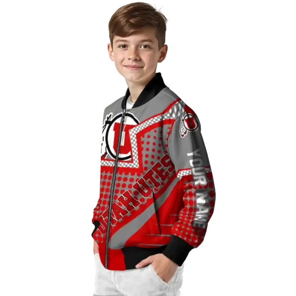 personalized utah utes star burst red bomber jacket trendy