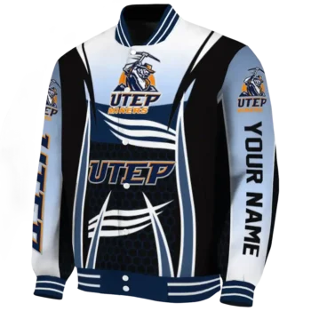 personalized utep miners mesh effect blue black varsity jacket best selling.webp