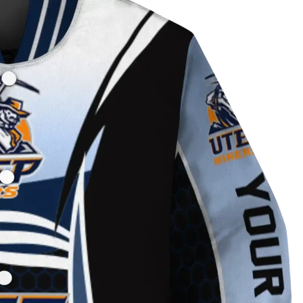 personalized utep miners mesh effect blue black varsity jacket premium grade.webp