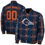 personalized utsa roadrunners bolt stripe orange varsity jacket best selling.webp