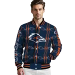 personalized utsa roadrunners bolt stripe orange varsity jacket best selling.webp