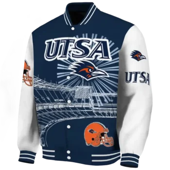 personalized utsa roadrunners ferris arena orange white varsity jacket best selling.webp
