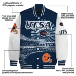 personalized utsa roadrunners ferris arena orange white varsity jacket best selling.webp