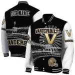 personalized vanderbilt commodores ferris arena black white varsity jacket best selling.webp
