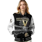 personalized vanderbilt commodores ferris arena black white varsity jacket best selling.webp