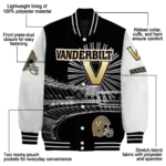 personalized vanderbilt commodores ferris arena black white varsity jacket best selling.webp