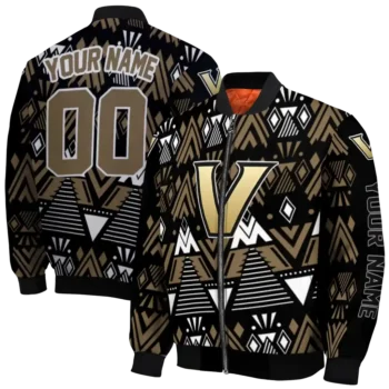 personalized vanderbilt commodores pyramid shapes black bomber jacket fashion forward