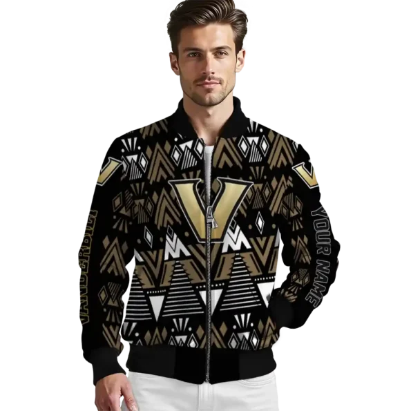 personalized vanderbilt commodores pyramid shapes black bomber jacket high quality