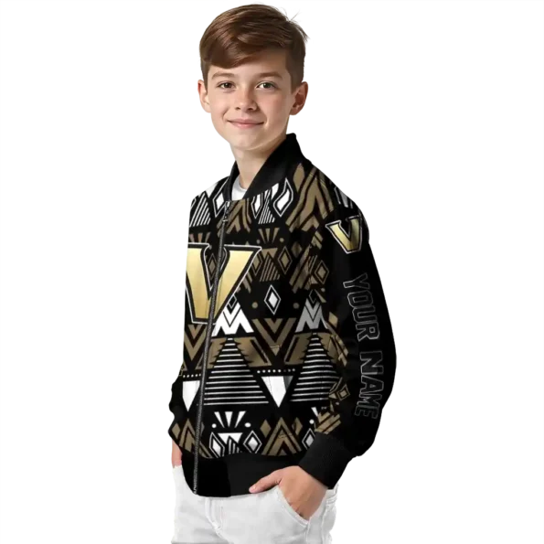 personalized vanderbilt commodores pyramid shapes black bomber jacket trendy