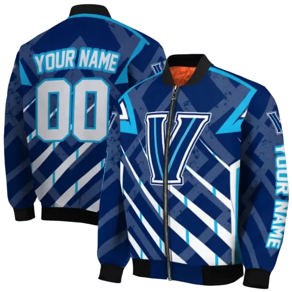 personalized villanova wildcats chevron angles navy bomber jacket fashion forward
