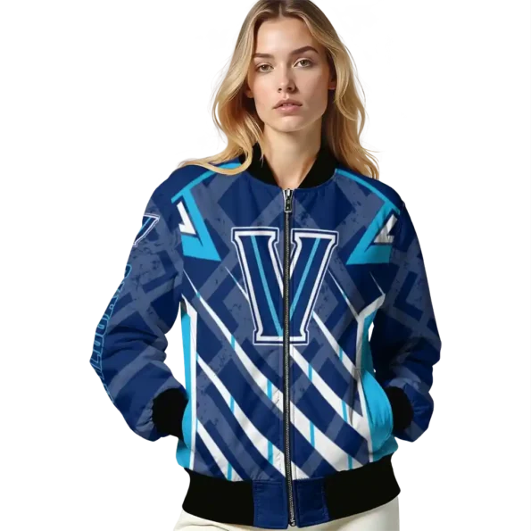 personalized villanova wildcats chevron angles navy bomber jacket latest model