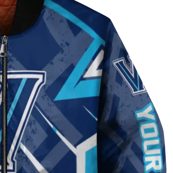 personalized villanova wildcats chevron angles navy bomber jacket premium grade