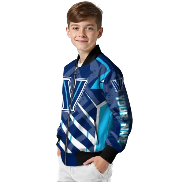 personalized villanova wildcats chevron angles navy bomber jacket trendy