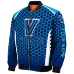 personalized villanova wildcats hexagon grid navy bomber jacket best selling