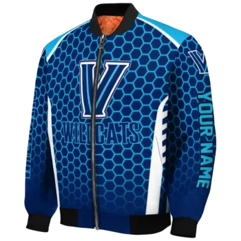 personalized villanova wildcats hexagon grid navy bomber jacket best selling