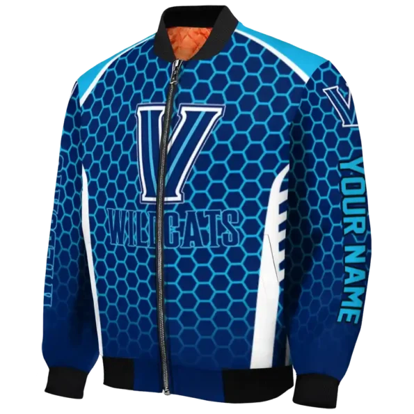 personalized villanova wildcats hexagon grid navy bomber jacket best selling