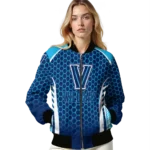 personalized villanova wildcats hexagon grid navy bomber jacket best selling