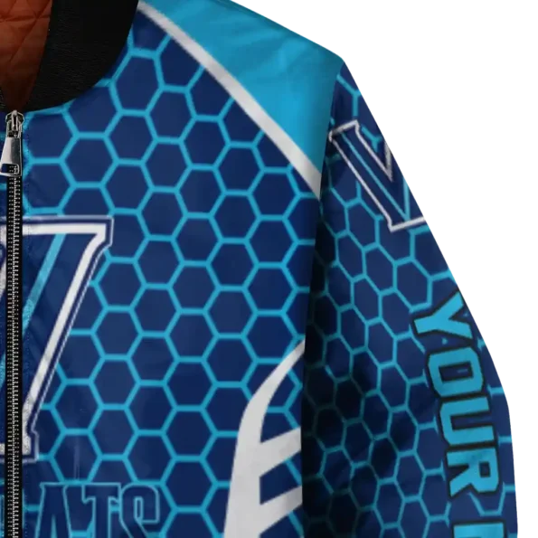 personalized villanova wildcats hexagon grid navy bomber jacket premium grade