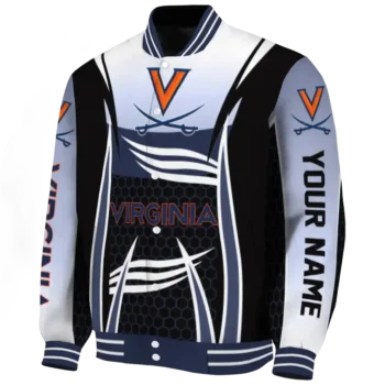 personalized virginia cavaliers mesh effect blue black varsity jacket best selling.webp