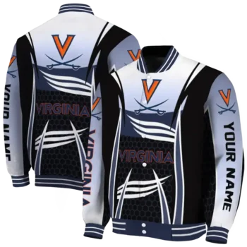 personalized virginia cavaliers mesh effect blue black varsity jacket fashion forward.webp