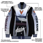 personalized virginia cavaliers mesh effect blue black varsity jacket best selling.webp