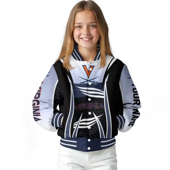 personalized virginia cavaliers mesh effect blue black varsity jacket top rated.webp