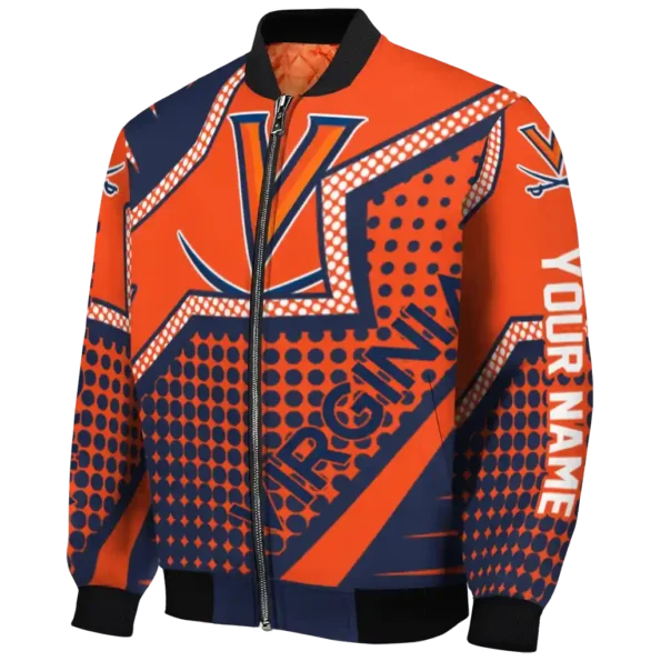 personalized virginia cavaliers star burst blue bomber jacket best selling