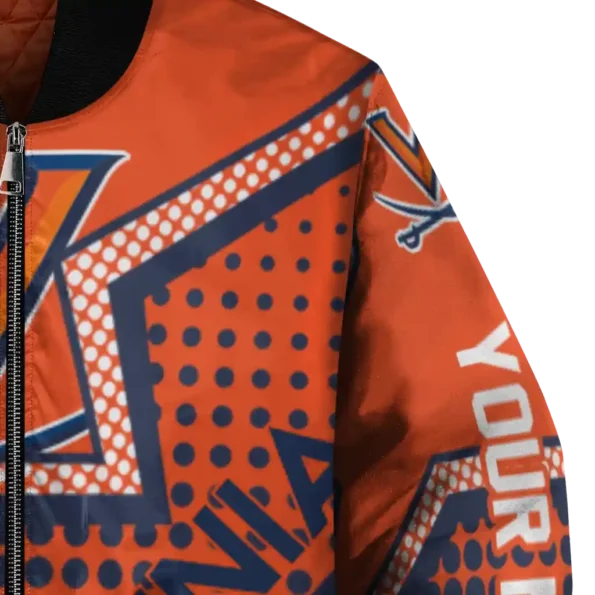 personalized virginia cavaliers star burst blue bomber jacket premium grade