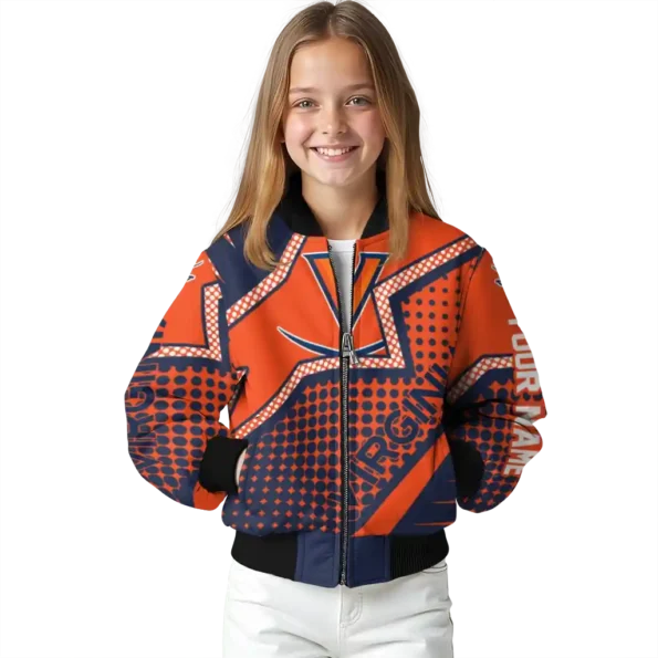 personalized virginia cavaliers star burst blue bomber jacket top rated